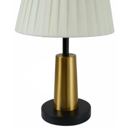 Living and Home Beige Pleated Fabric Shade Black and Gold E27 Table Lamp - Size: 42 x 23 x 23cm - Multi - Wilko - thumbnail 6