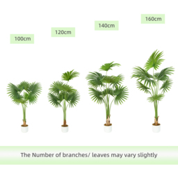 Fan Palm Tree Indoor Artificial Plant 100cm - Size: 100 x 30 x 30cm - Green - MCC - Wilko - thumbnail 6