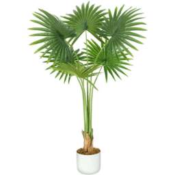 Fan Palm Tree Indoor Artificial Plant 100cm - Size: 100 x 30 x 30cm - Green - MCC - Wilko - thumbnail 1