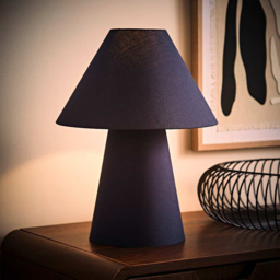 ValueLights Freddie Navy Tapered Shade Table Lamp and Bulb - Size: 35.5 x 27 x 27cm - Blue - Wilko - thumbnail 3