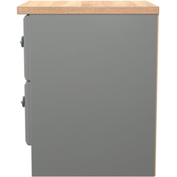 Crowndale Norfolk 2 Drawer Dusk Grey and Bardolino Oak Compact Bedside Cabinet Ready Assembled - Dusk Grey & Bardolino Oak - Wilko - thumbnail 4