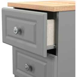 Crowndale Norfolk 2 Drawer Dusk Grey and Bardolino Oak Compact Bedside Cabinet Ready Assembled - Dusk Grey & Bardolino Oak - Wilko - thumbnail 7