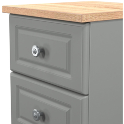 Crowndale Norfolk 2 Drawer Dusk Grey and Bardolino Oak Compact Bedside Cabinet Ready Assembled - Dusk Grey & Bardolino Oak - Wilko - thumbnail 6