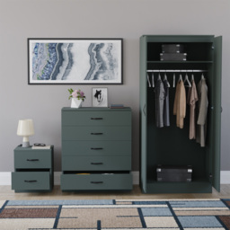 Vida Designs Riano Green 3 Piece Bedroom Furniture Set - Jasper Green - Wilko - thumbnail 4