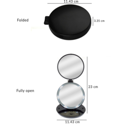 Innoteck LED Travel Mirror - Size: 23 x 11.43 x 11.43cm - Black - Wilko - thumbnail 7
