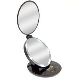 Innoteck LED Travel Mirror - Size: 23 x 11.43 x 11.43cm - Black - Wilko