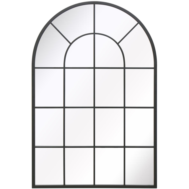 MirrorOutlet The Arcus Black Framed Arched Wall Garden Mirror 120 x 80cm - Size: 120 x 80 x 3cm - Wilko - image 1
