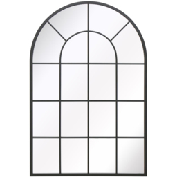 MirrorOutlet The Arcus Black Framed Arched Wall Garden Mirror 120 x 80cm - Size: 120 x 80 x 3cm - Wilko - thumbnail 1