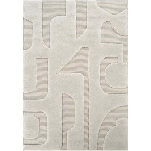 Freya Living Room Area Rug Contemporary 3D Embossed Modern Boho Design - Cream 160cm x 230cm - Size: 230 x 160 x 2cm - Desire Rugs - Wilko - image 1