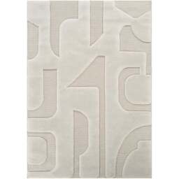 Freya Living Room Area Rug Contemporary 3D Embossed Modern Boho Design - Cream 160cm x 230cm - Size: 230 x 160 x 2cm - Desire Rugs - Wilko - thumbnail 1