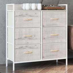 HOMCOM 6 Drawer Natural Bedroom Chest of Drawers - Brown - Wilko - thumbnail 1