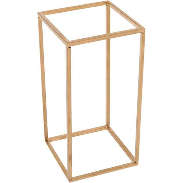 Living and Home Rectangular Flower Stand Pedestal - Gold - Wilko - image 1