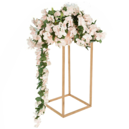 Living and Home Rectangular Flower Stand Pedestal - Gold - Wilko - thumbnail 5