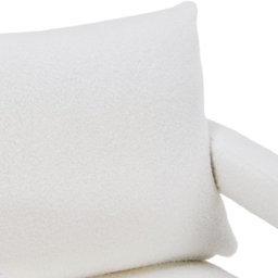 Living and Home White Teddy Fleece Upholstered Accent Chair with Lumbar Pillow - Size: Single - Wilko - thumbnail 4