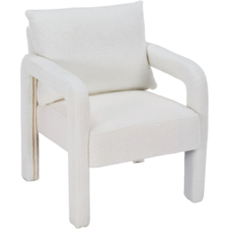Living and Home White Teddy Fleece Upholstered Accent Chair with Lumbar Pillow - Size: Single - Wilko - thumbnail 3