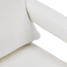 Living and Home White Teddy Fleece Upholstered Accent Chair with Lumbar Pillow - Size: Single - Wilko - thumbnail 5
