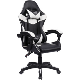 Neo Black and White PU Leather Swivel Office Chair - Size: 66 x 55 x 125cm - Wilko - thumbnail 3