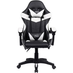 Neo Black and White PU Leather Swivel Office Chair - Size: 66 x 55 x 125cm - Wilko - thumbnail 4