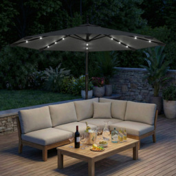 Outsunny Black 32 Solar LED Garden Cantilever Parasol 3m - Wilko - thumbnail 5