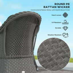 Outsunny 4 Seater Cushion Rattan Garden Patio Sofa Set - Grey - Wilko - thumbnail 5