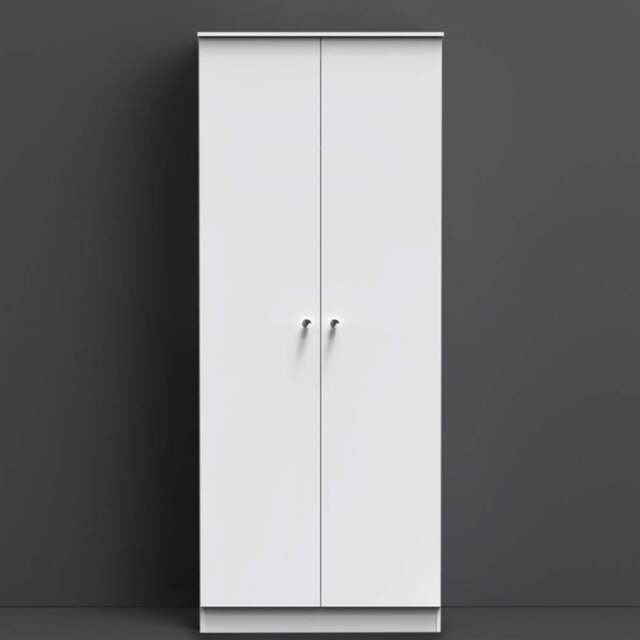 Crowndale Yarmouth 2 Door White Tall Wardrobe Ready Assembled - Wilko - image 1