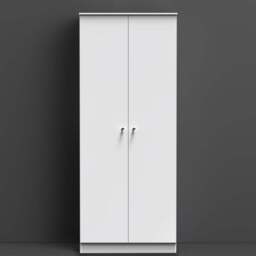 Crowndale Yarmouth 2 Door White Tall Wardrobe Ready Assembled - Wilko - thumbnail 1