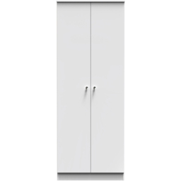 Crowndale Yarmouth 2 Door White Tall Wardrobe Ready Assembled - Wilko - thumbnail 3