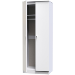 Crowndale Yarmouth 2 Door White Tall Wardrobe Ready Assembled - Wilko - thumbnail 7