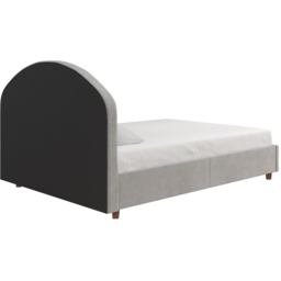 Dorel Aspen Double Light Grey Velvet Upholstered Bed Frame - Wilko - thumbnail 7