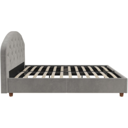 Dorel Aspen Double Light Grey Velvet Upholstered Bed Frame - Wilko - thumbnail 5