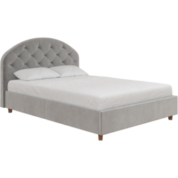 Dorel Aspen Double Light Grey Velvet Upholstered Bed Frame - Wilko - thumbnail 6