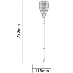 Luxform LED Solar Powered Flame Art Deco Torch - Size: 12 x 12 x 78cm - Black - Wilko - thumbnail 7