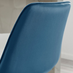 Furniturebox Cesano Navy Velvet Black Legs Counter Stools Set of 2 - Blue - Wilko - thumbnail 4