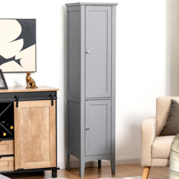 Costway 2 Door Grey Freestanding Bathroom Cabinet - Size: 100 x 48 x 22cm - Wilko - thumbnail 1