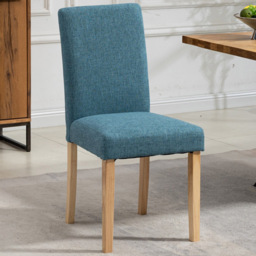 Artemis Home Maiolo Set of 2 Teal Fabric Dining Chair - Blue - Wilko - thumbnail 3