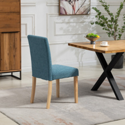 Artemis Home Maiolo Set of 2 Teal Fabric Dining Chair - Blue - Wilko - thumbnail 6