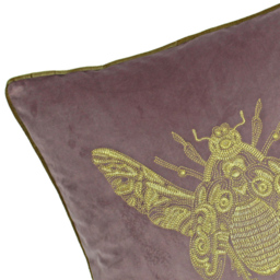 Paoletti Cerana Dusky Blush Embroidered Velvet Cushion - Size: 50 x 50cm - Multi - Wilko - thumbnail 3