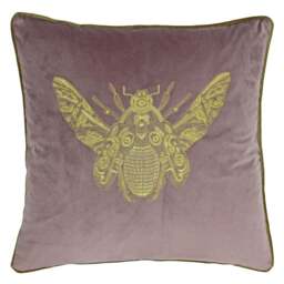 Paoletti Cerana Dusky Blush Embroidered Velvet Cushion - Size: 50 x 50cm - Multi - Wilko - thumbnail 1