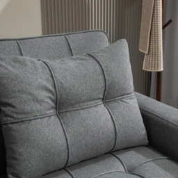HOMCOM 2 Seater Charcoal Grey Convertible Pull Out Sofa Bed - Wilko - thumbnail 4