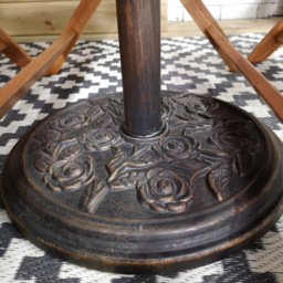 Samuel Alexander Wooden 4 Seater Folding Rectangular Garden Dining Bench Set with Black Parasol - Brown - Wilko - thumbnail 7
