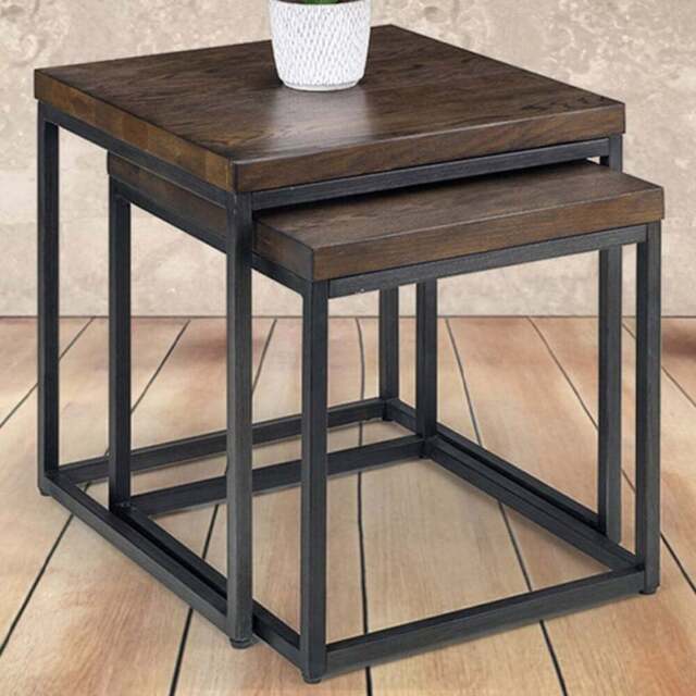 Julian Bowen Brooklyn Dark Oak Nest of Tables Set of 2 - Size: 50 x 50 x 50cm - Brown - Wilko - image 1