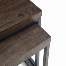 Julian Bowen Brooklyn Dark Oak Nest of Tables Set of 2 - Size: 50 x 50 x 50cm - Brown - Wilko - thumbnail 5