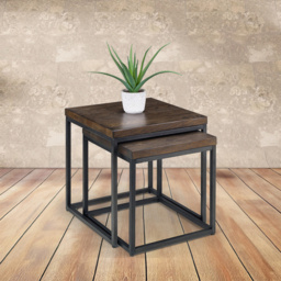 Julian Bowen Brooklyn Dark Oak Nest of Tables Set of 2 - Size: 50 x 50 x 50cm - Brown - Wilko - thumbnail 7