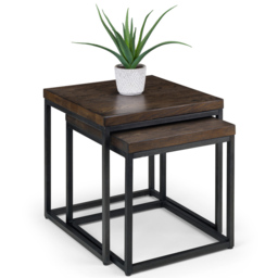 Julian Bowen Brooklyn Dark Oak Nest of Tables Set of 2 - Size: 50 x 50 x 50cm - Brown - Wilko - thumbnail 3