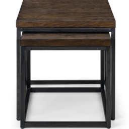 Julian Bowen Brooklyn Dark Oak Nest of Tables Set of 2 - Size: 50 x 50 x 50cm - Brown - Wilko - thumbnail 4