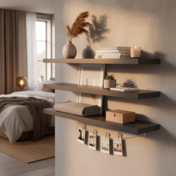 Harbour Housewares 100cm 2 Pack Black Floating Wall Shelf - Size: 23.5 x 100 x 3.8cm - Wilko - thumbnail 6
