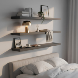 Harbour Housewares 100cm 2 Pack Black Floating Wall Shelf - Size: 23.5 x 100 x 3.8cm - Wilko - thumbnail 7