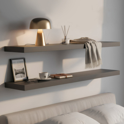 Harbour Housewares 100cm 2 Pack Black Floating Wall Shelf - Size: 23.5 x 100 x 3.8cm - Wilko - thumbnail 1