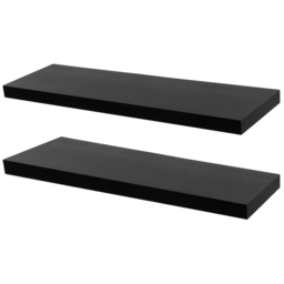 Harbour Housewares 100cm 2 Pack Black Floating Wall Shelf - Size: 23.5 x 100 x 3.8cm - Wilko - thumbnail 3