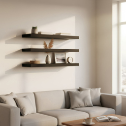 Harbour Housewares 100cm 2 Pack Black Floating Wall Shelf - Size: 23.5 x 100 x 3.8cm - Wilko - thumbnail 5